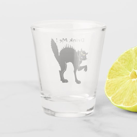 Halloween-Katze trinken Schnapsglas (Rückseite)
