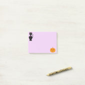Halloween-Katze und Kürbis Post-it Klebezettel (Auf Schreibtisch)