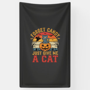 Halloween-Katze vergisst Süßigkeiten und gibt mir Banner