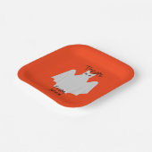 Halloween-Katze, verkleidet wie eine Geisterpapier Pappteller (Gewinkelt)