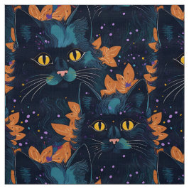 Halloween-Katzen auf Orange Stoff