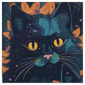 Halloween-Katzen auf Orange Stoff (Nahaufnahme)