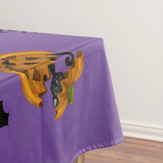 Halloween Katzen, Fledermäuse und Gespenster Cotto Tischdecke (Beispiel)