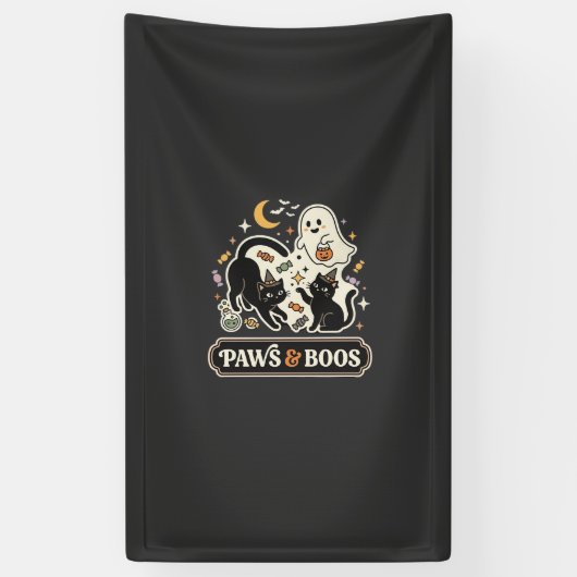 Halloween Katzen Geist Magie Banner (Vertikal)