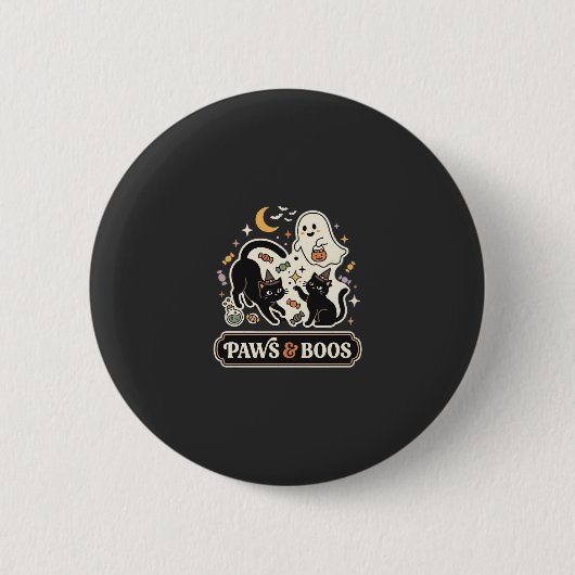 Halloween Katzen Geist Magie Button (Vorderseite)