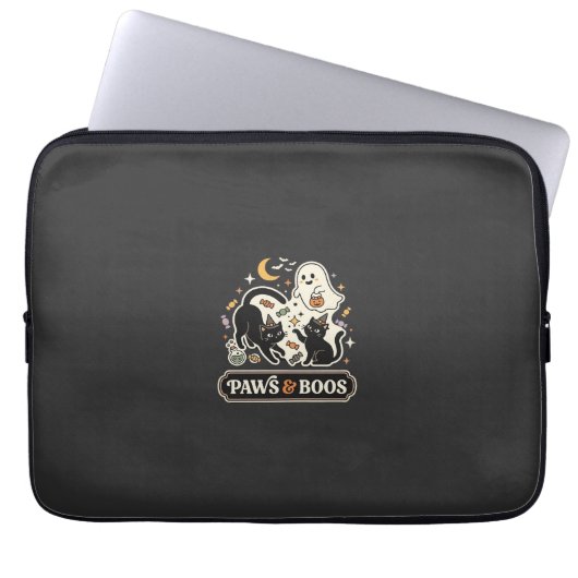 Halloween Katzen Geist Magie Laptopschutzhülle (Vorderseite)