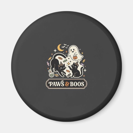 Halloween Katzen Geist Magie Magnet (Vorne)