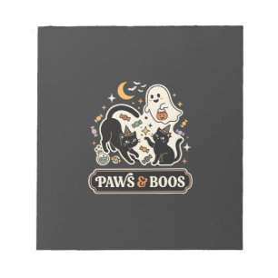 Halloween Katzen Geist Magie Notizblock