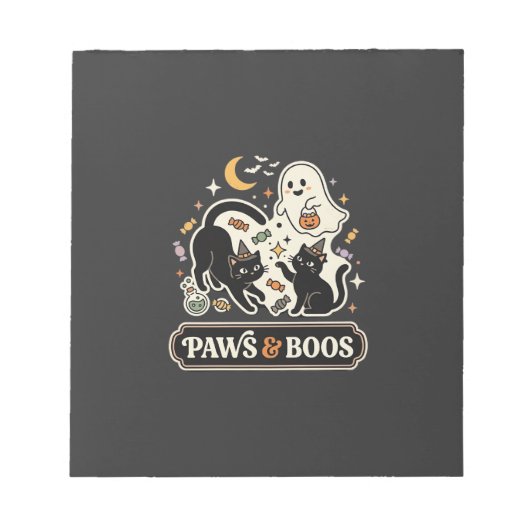 Halloween Katzen Geist Magie Notizblock (Vorderseite)
