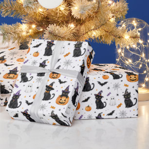 Halloween-Katzen-Geschenkpapier Katzenliebhaber- Geschenkpapier