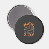 Halloween-Katzen-Hexen-Vibes Magnet (Vorderseite/Rückseite)