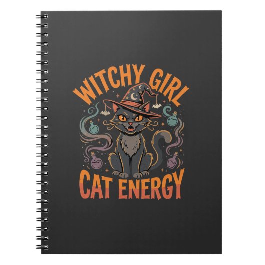 Halloween-Katzen-Hexen-Vibes Notizblock (Vorderseite)