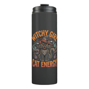 Halloween-Katzen-Hexen-Vibes Thermosbecher