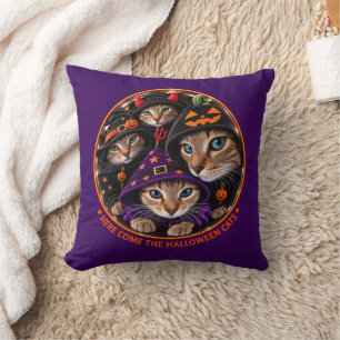 Halloween-Katzen in Hexenhüten Kissen