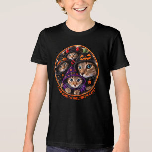 Halloween-Katzen in Hexenhüten Tri-Blend Shirt