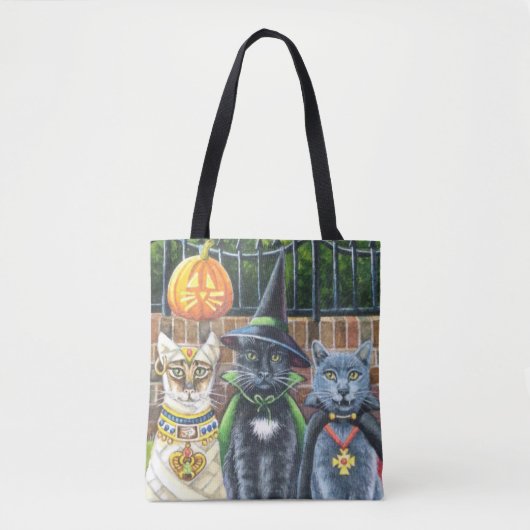 Halloween Katzen in Kostümkunst Tasche (Vorderseite)