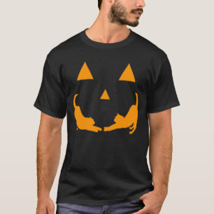 Halloween-Katzen-Kürbis-Gesichtsparty-Outfit T-Shirt