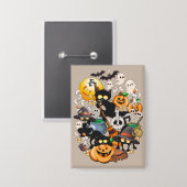 Halloween Katzen Lustige Party Button (Vorderseite/Rückseite)