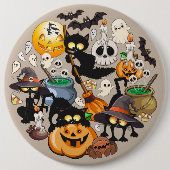 Halloween Katzen Lustige Party Button (Vorderseite)