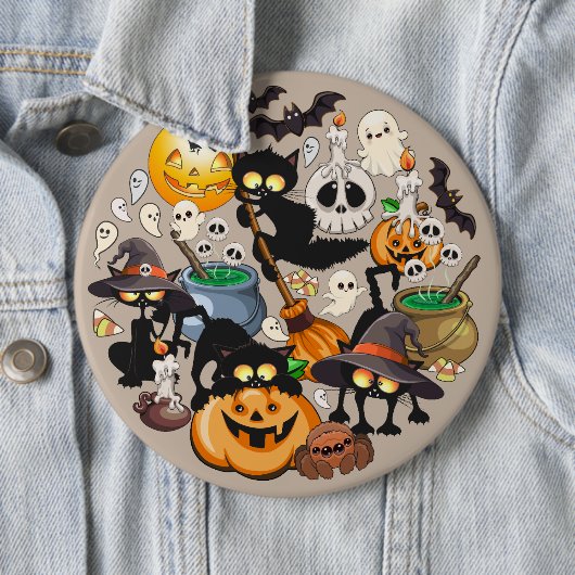Halloween Katzen Lustige Party Button (Beispiel)