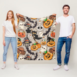 Halloween Katzen Lustige Party Fleecedecke