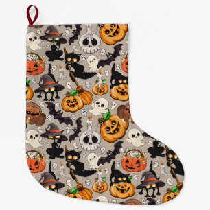 Halloween Katzen Lustige Party Großer Weihnachtsstrumpf