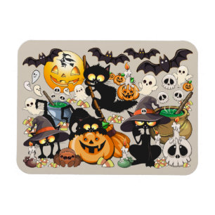 Halloween Katzen Lustige Party Magnet