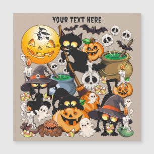 Halloween-Katzen Lustige Party Magnetkarte