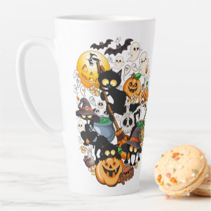 Halloween Katzen Lustige Party Milchtasse