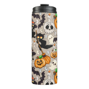Halloween Katzen Lustige Party Thermosbecher