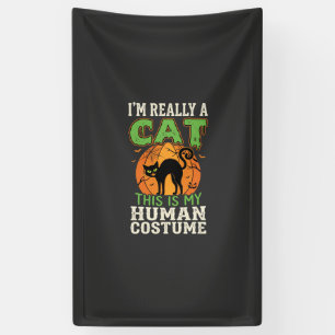 Halloween-Katzen-Mensch-Kostüm Lustiges Design Banner