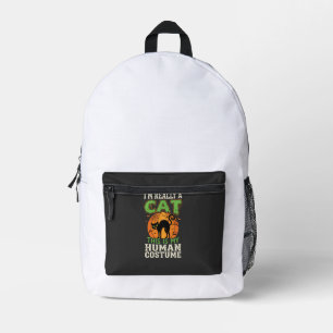 Halloween-Katzen-Menschen-Kostüm Lustiges Design Bedruckter Rucksack