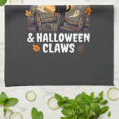 Halloween-Katzen-Mond-Mischief Geschirrtuch (Gefaltet)