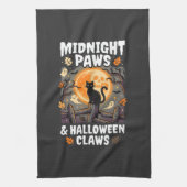 Halloween-Katzen-Mond-Mischief Geschirrtuch (Vertikal)