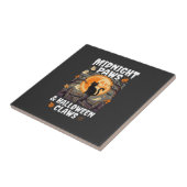 Halloween Katzen Mond Unfug Fliese (Seite)