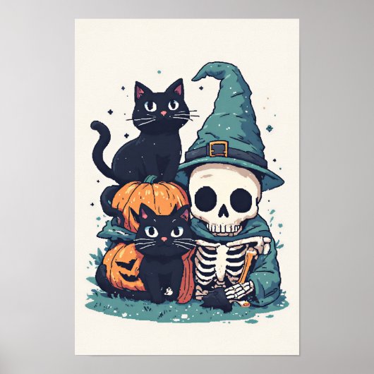 Halloween-Katzen Poster (Vorne)