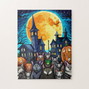 Halloween-Katzen Puzzle