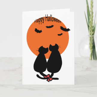 Halloween-Katzen Romance Karte