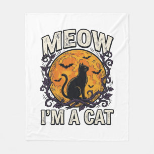 Halloween-Katzen-Shirt Meow Ich Bin Eine Katze Vin Fleecedecke
