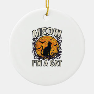 Halloween-Katzen-Shirt Meow Ich Bin Eine Katze Vin Keramik Ornament