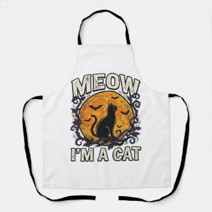 Halloween-Katzen-Shirt Meow Ich Bin Eine Katze Vin Schürze