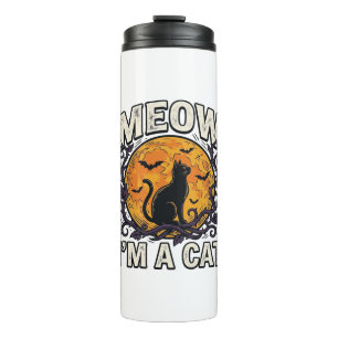 Halloween-Katzen-Shirt Meow Ich Bin Eine Katze Vin Thermosbecher