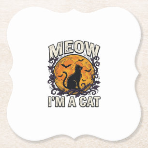 Halloween-Katzen-Shirt Meow Ich Bin Eine Katze Vin Untersetzer