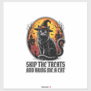 Halloween-Katzen-Shirt Vintage-Gravur Gruselig Sch Aufkleber
