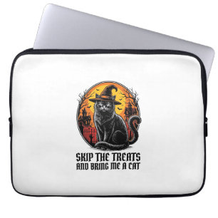 Halloween-Katzen-Shirt Vintage-Gravur Gruselig Sch Laptopschutzhülle