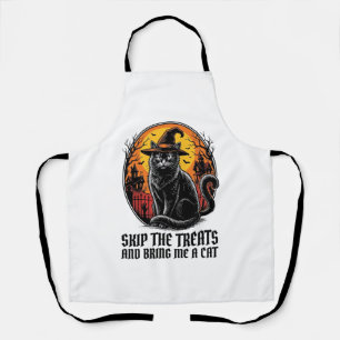 Halloween-Katzen-Shirt Vintage-Gravur Gruselig Sch Schürze