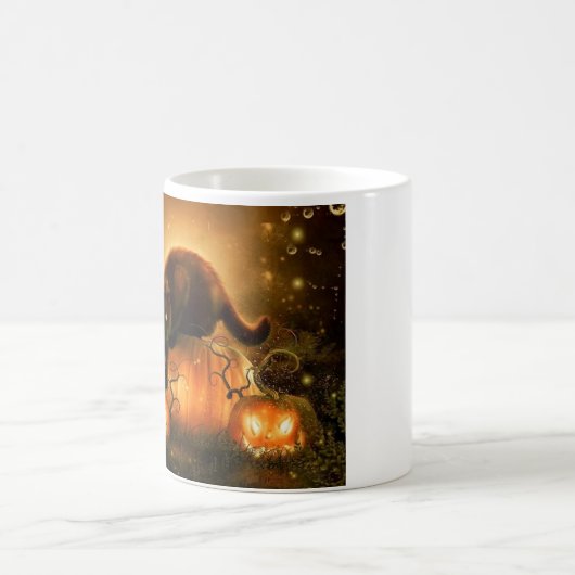 Halloween-Katzen-Tasse Kaffeetasse (Mittel)