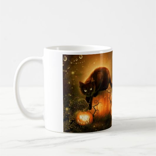 Halloween-Katzen-Tasse Kaffeetasse (Links)
