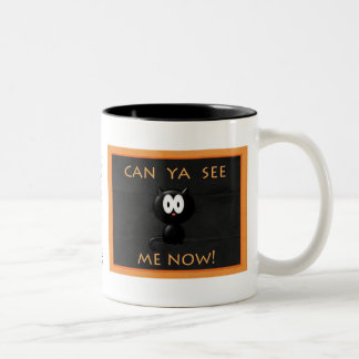 Halloween-Katzen-Tasse! Zweifarbige Tasse