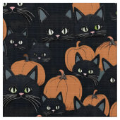 Halloween-Katzen und Kürbis Stoff (Nahaufnahme)